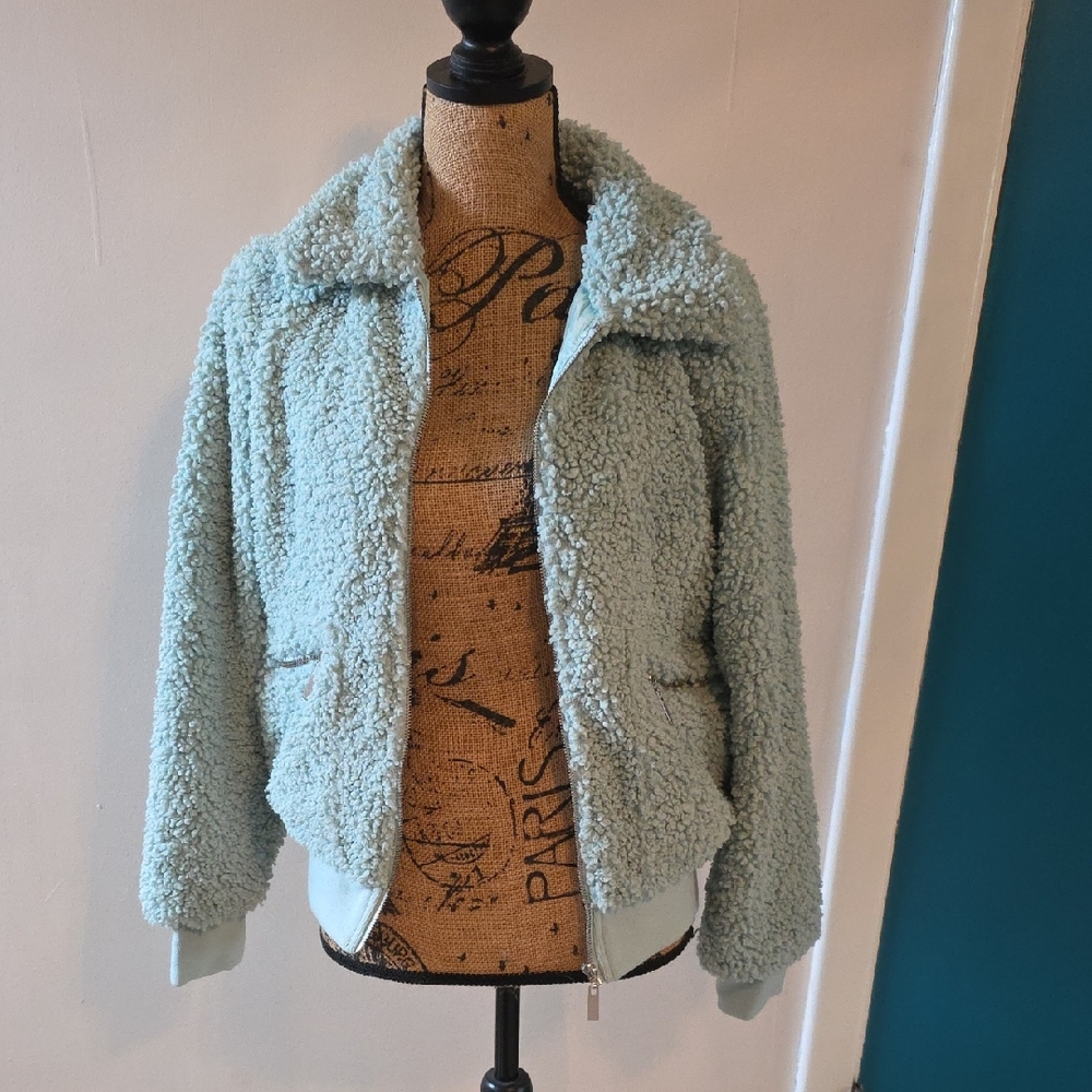 Forever 21 Soft Blue Teddy Jacket